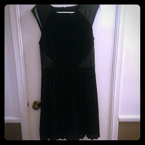 Betsey Johnson lace and faux leather dress